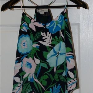 Sleeveless floral print LOFT top